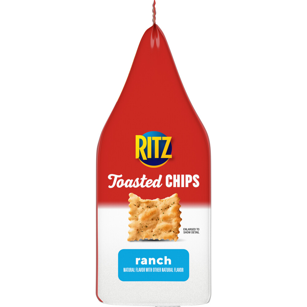 RITZ Toasted Chips Ranch Crackers, Party Snacks, 8.1 oz