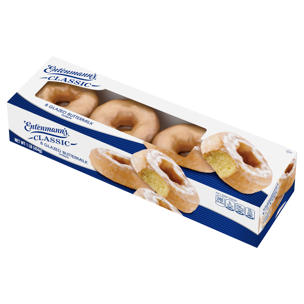 Entenmann's Donuts, Glazed Buttermilk, ClassicFrontRightElevated