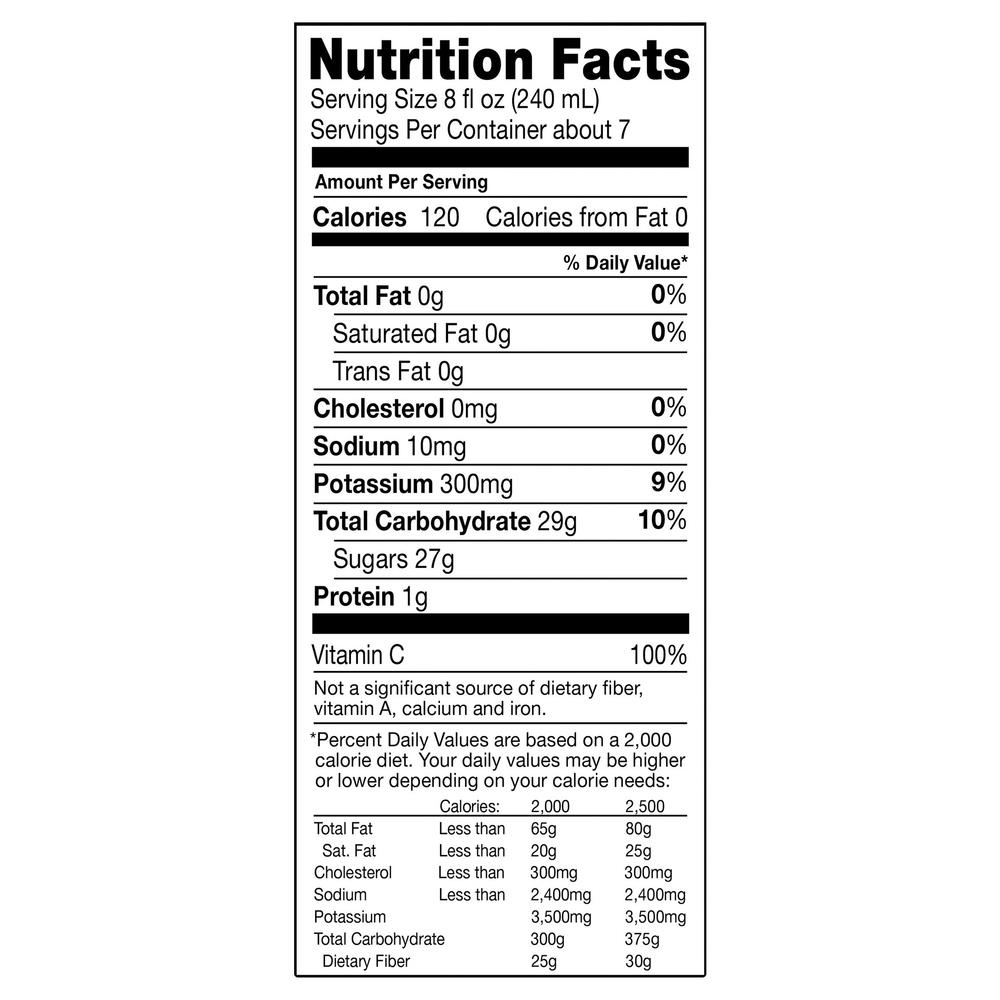 Dole Juice, Orange Peach Mango-Nutrition-Facts