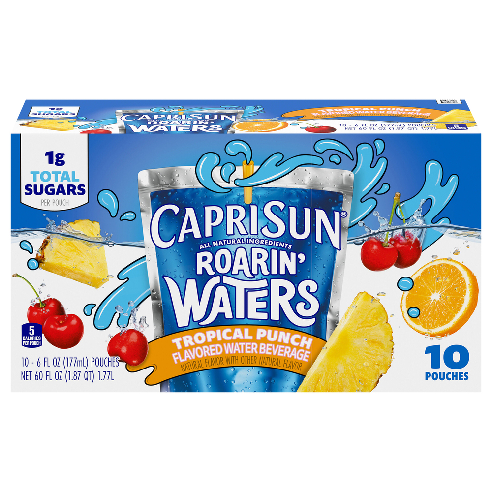 Capri Sun Roarin' Waters Flavored Water Beverage, Tropical Punch-Main
