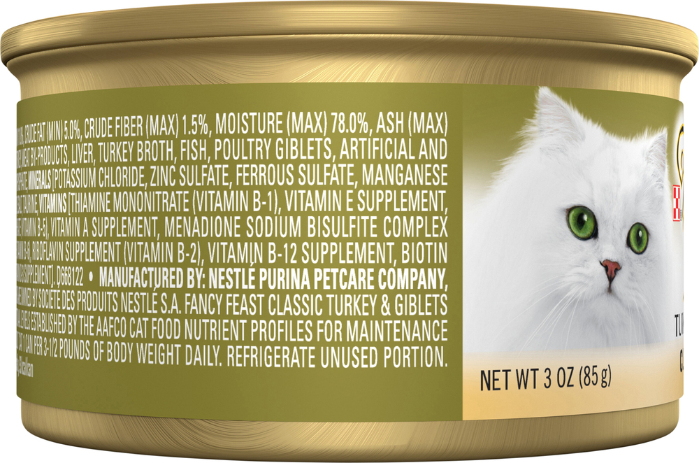 Fancy Feast Cat Food Gourmet Turkey Giblets Feast Classic Pate