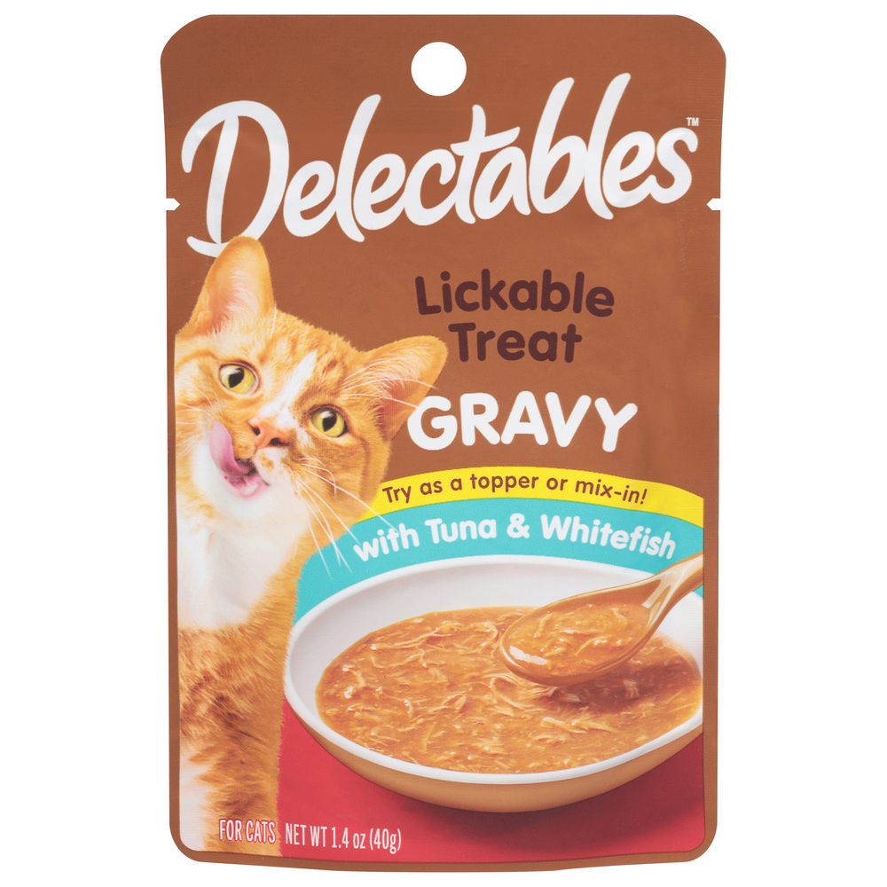 Delectables Cat Food with Tuna Whitefish Lickable Treat Gravy