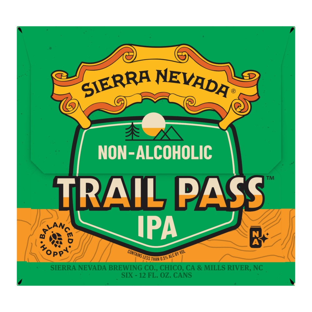 Sierra Nevada Trail Pass Non-Alcoholic IPA Craft Beer 6 Pack 12oz Cans