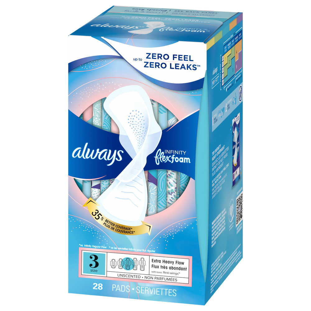 Always Infinity FlexFoam Pads, with Flexi-Wings, Extra Heavy