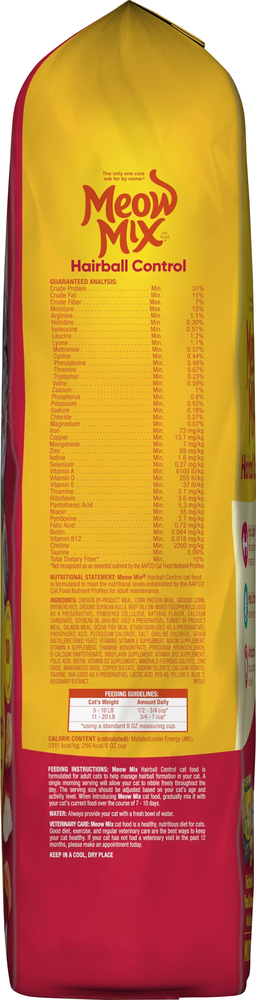 Meow Mix Cat Food Hairball Control