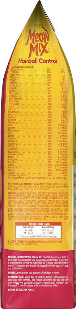 Meow mix hairball control new arrivals