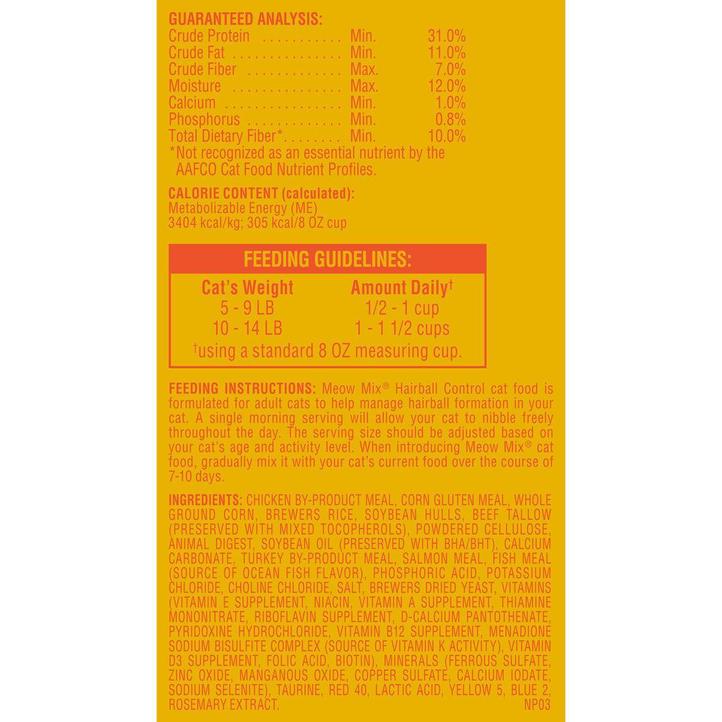 Meow Mix Cat Food Hairball Control