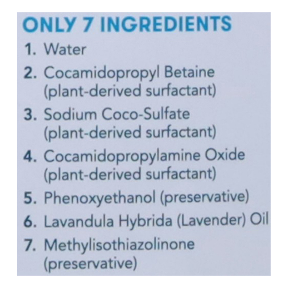 Ecos Laundry Detergent, Plant Powered, Lavender-Ingredients