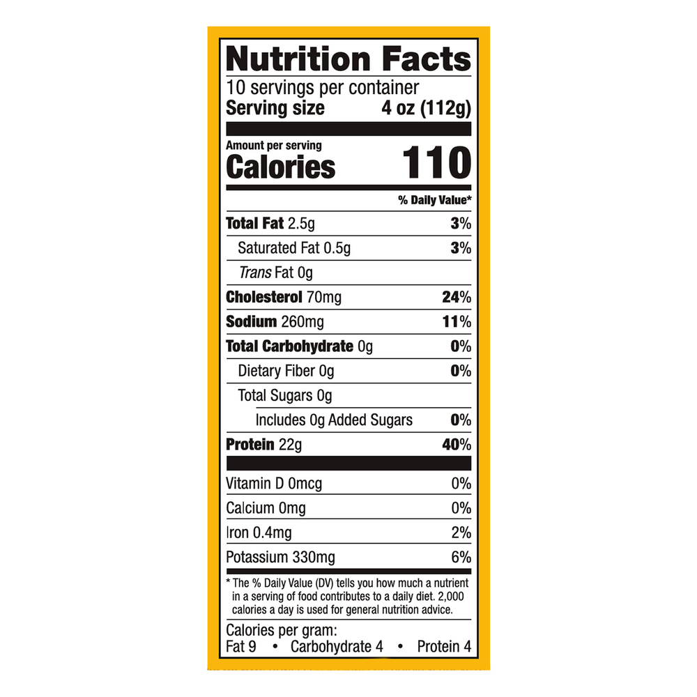 Walmart Portion Sizes Oz Chicken Nutrition Walmart Protein In Oz - Main Image