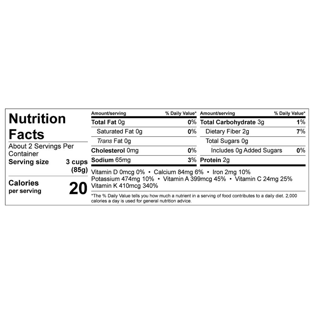 Organicgirl Baby SpinachNutritionFacts