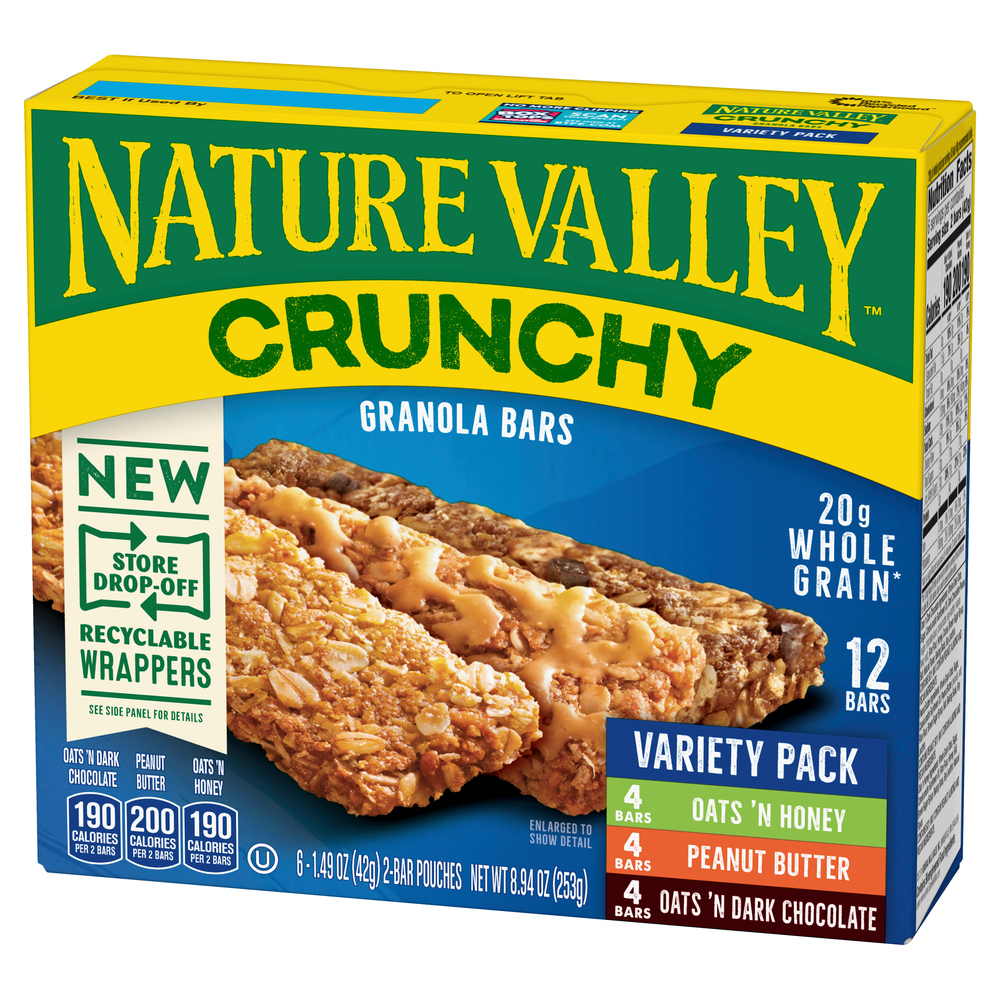 Nature Valley Granola Bars Crunchy Variety Pack Front Right Elevated nature-valley-yogurt-granola-bar-nutrition-facts-besto-blog