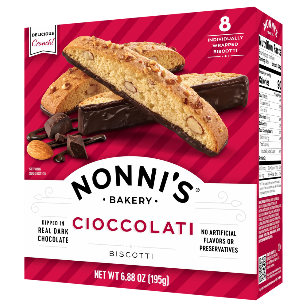 Nonni's Biscotti, CioccolatiFrontRightElevated