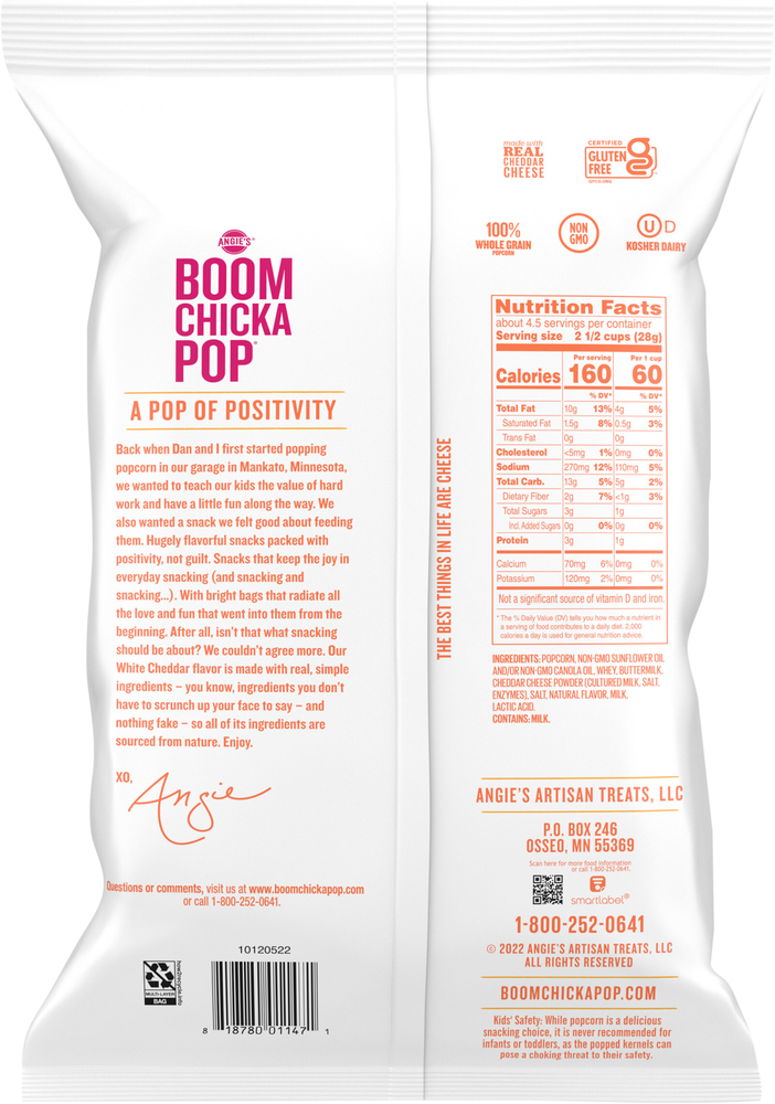 Angies Popcorn Nutrition