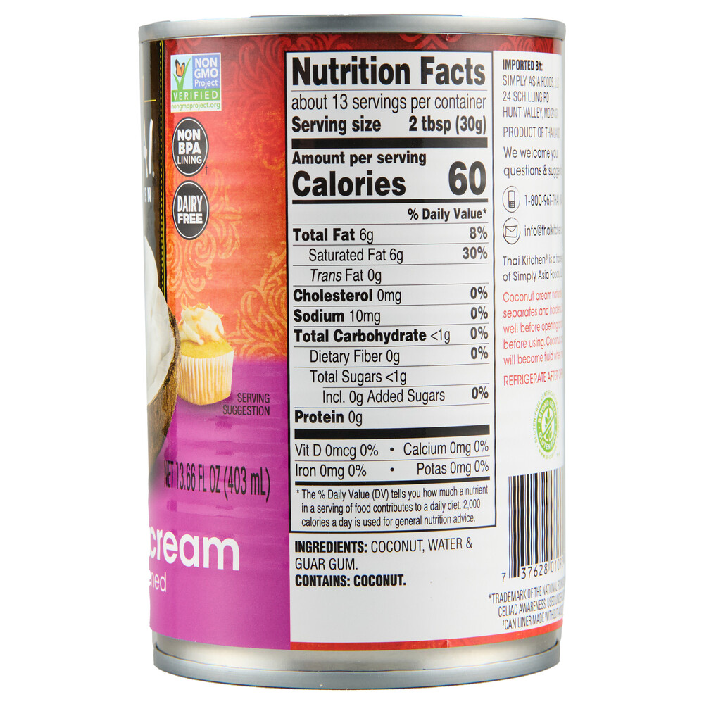 Thai Kitchen Gluten Free Unsweetened Coconut Cream