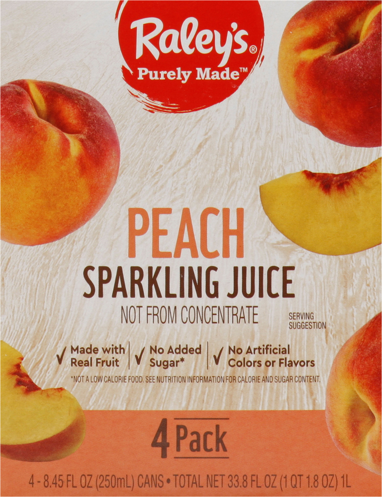 Raley's Sparkling Juice, PeachPlanogramBack