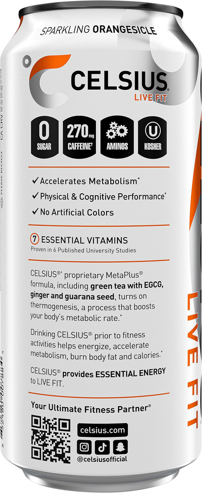 does celsius have l carnitine ESSENTIALS Sparkling Cherry Limeade Energy Drink Can, 16 fl oz Celsius Live Fit Essentials Zero