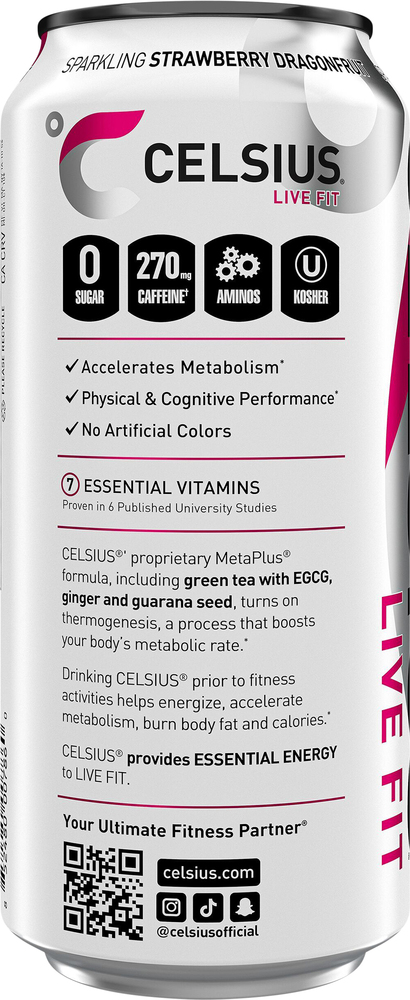 Celsius Live Fit Essentials Dragonberry Energy Drink