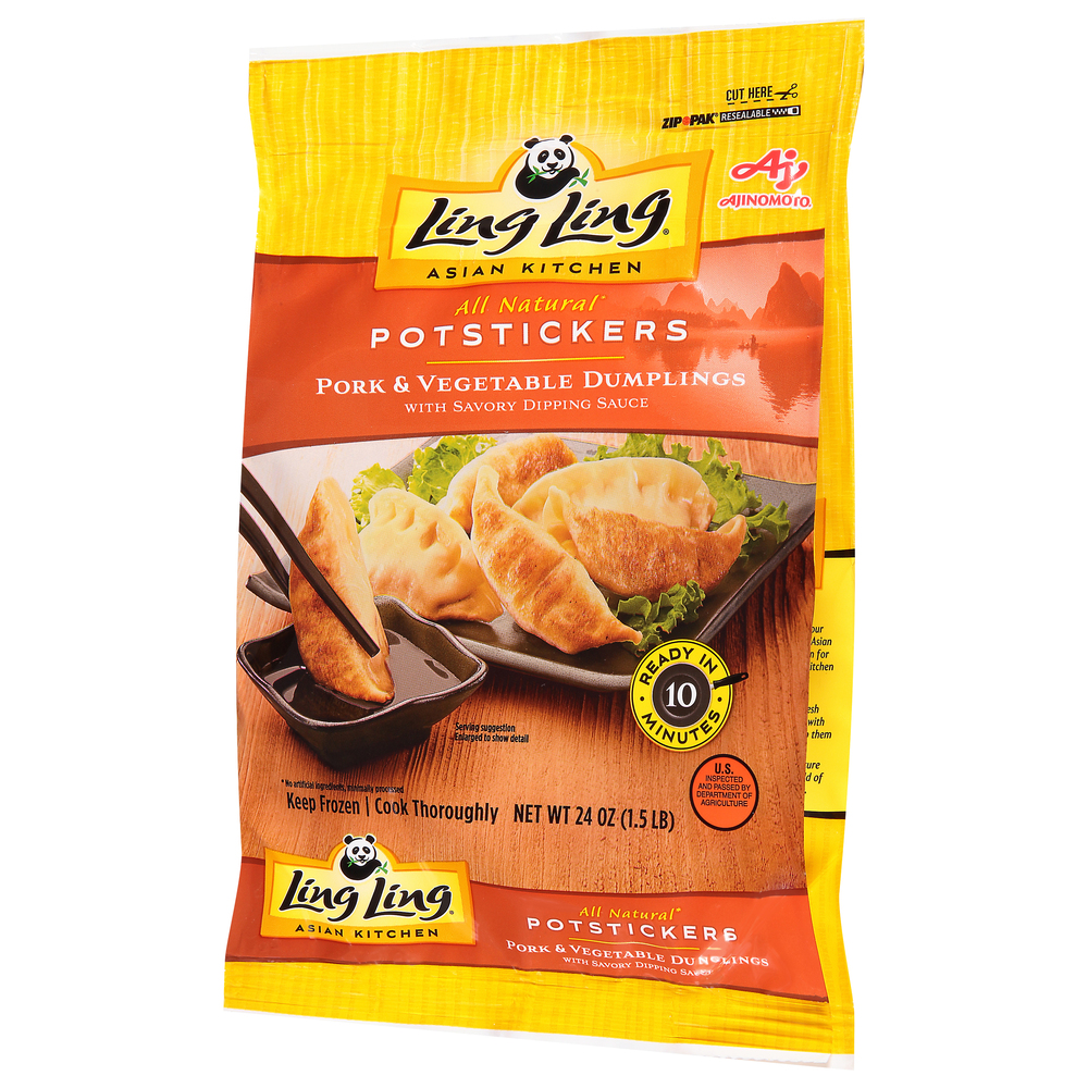 Ling Ling Pork & Vegetable Potstickers Frozen Asian AppetizersFront