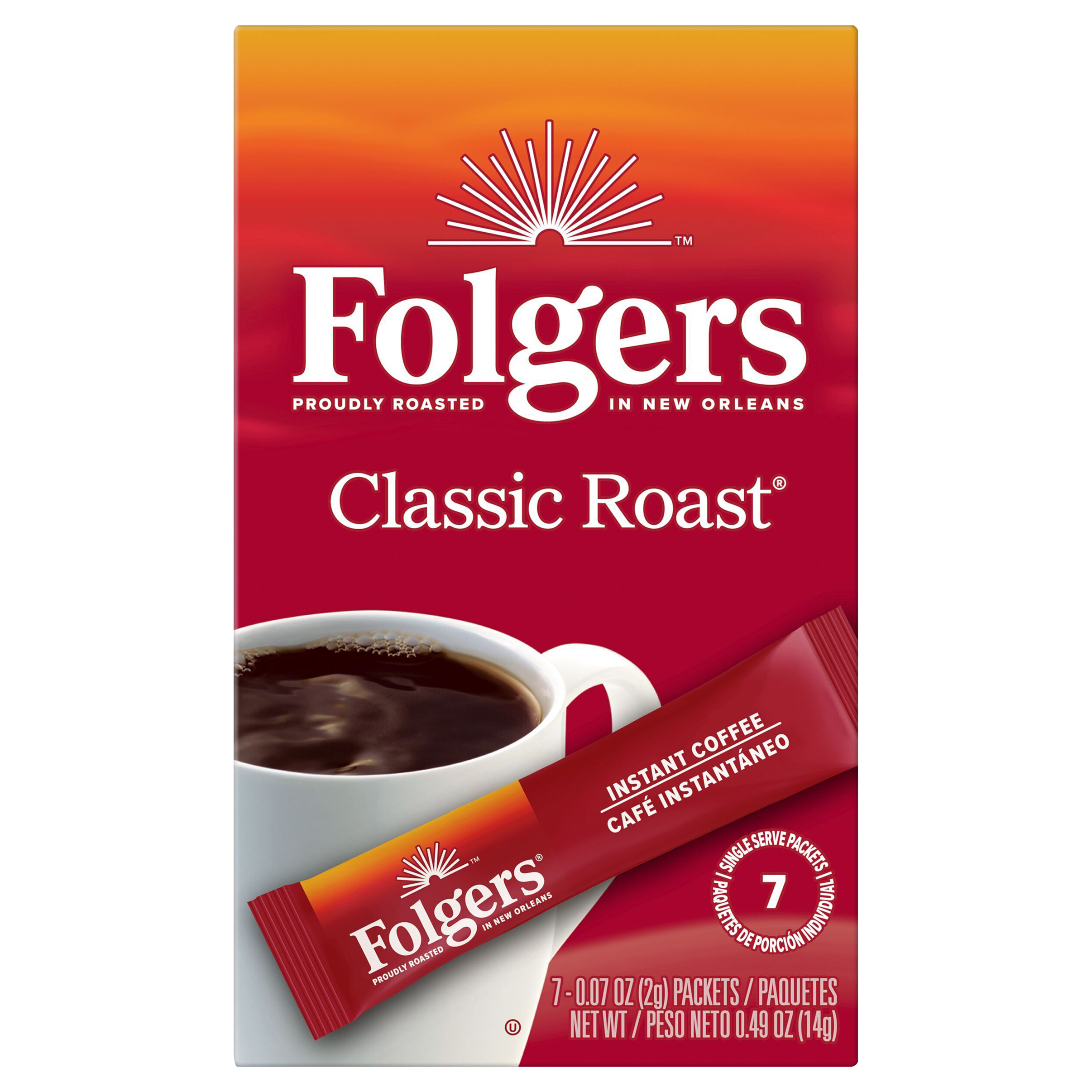 Folgers Coffee, Instant, Classic Roast, Single Serve PacketsMain