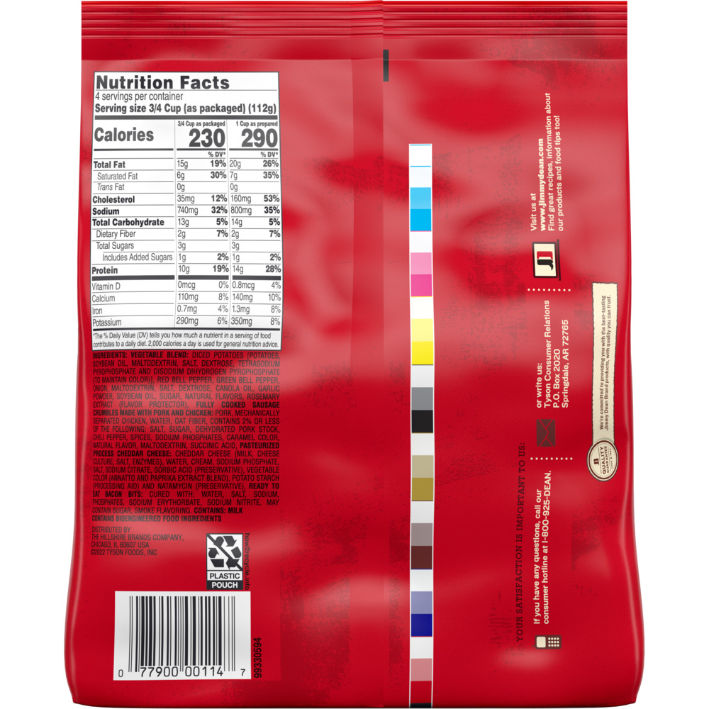 Jimmy Dean Jimmy Dean Skillets Meat Lovers, Frozen Breakfast, 16 ozPlanogramBack