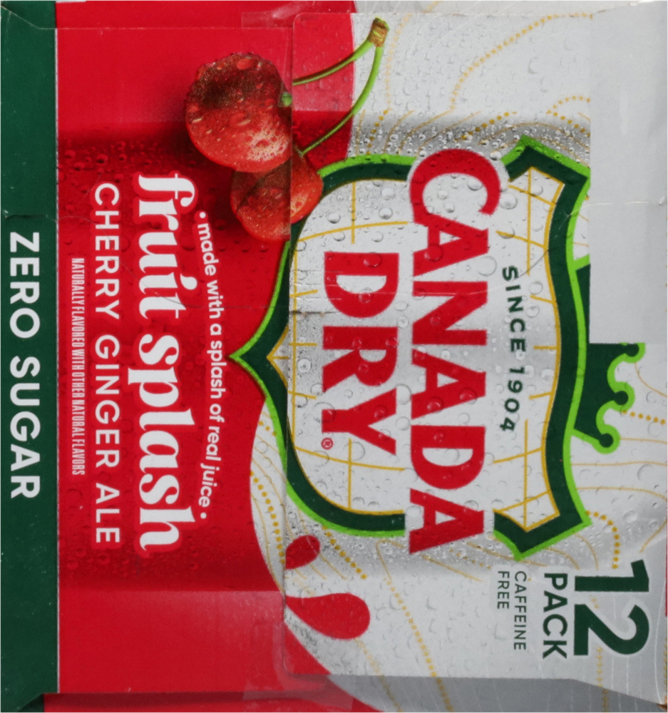 Canada Dry Fruit Splash, Cherry Ginger Ale, Zero Sugar, Caffeine
