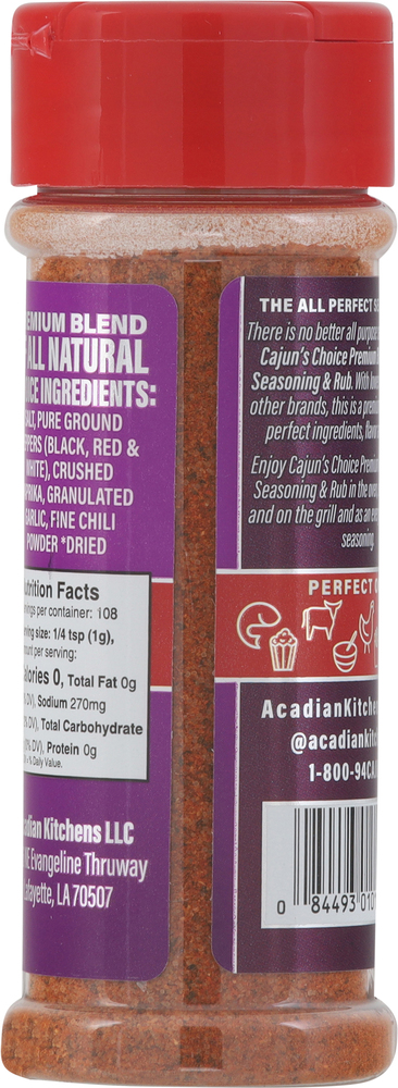 Cajun's Choice Seasoning & Rub, CreolePlanogramBack
