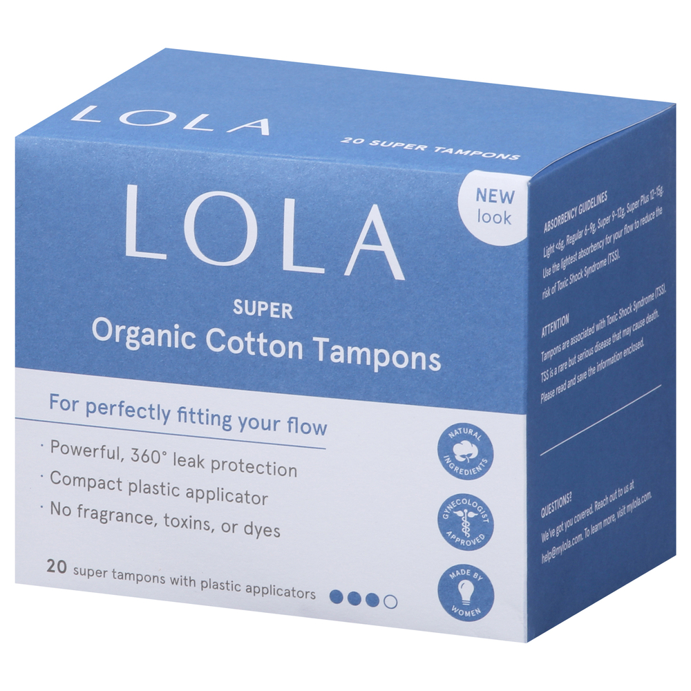 Lola Cotton Tampons, Organic, Super