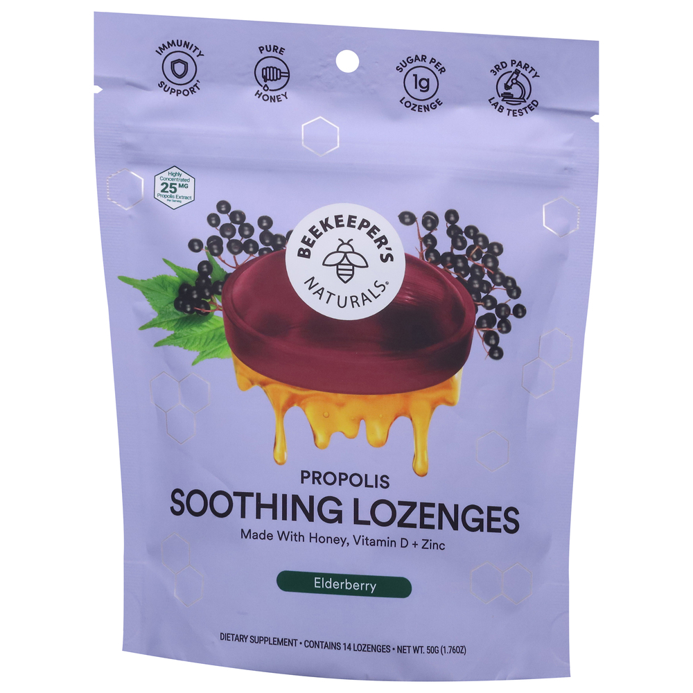 Beekeeper's Naturals Soothing Lozenges, Propolis, Elderberry