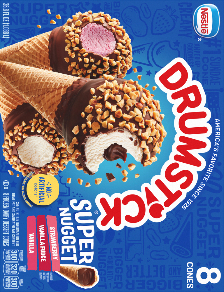 Nestle Drumstick Super Nugget Sundae Cones, Variety PackPlanogramBack