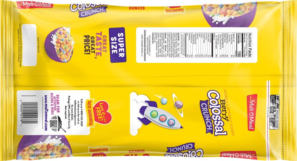 Malt O Meal Cereal, Berry Colossal Crunch, Super Size-Planogram-Back