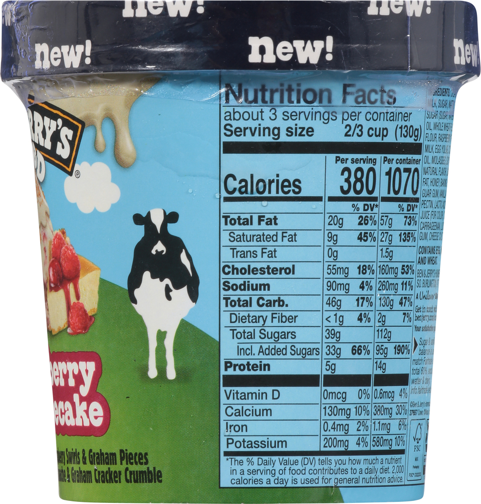 商品画像：Ben & Jerry's Ice Cream Cookies+Cream Cheesecake 8 1 PT, 8 1