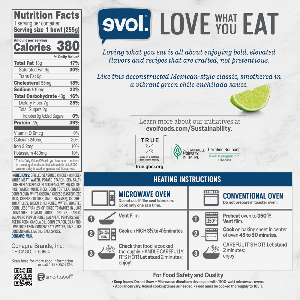 evol. Chicken Enchilada BakePlanogramBack