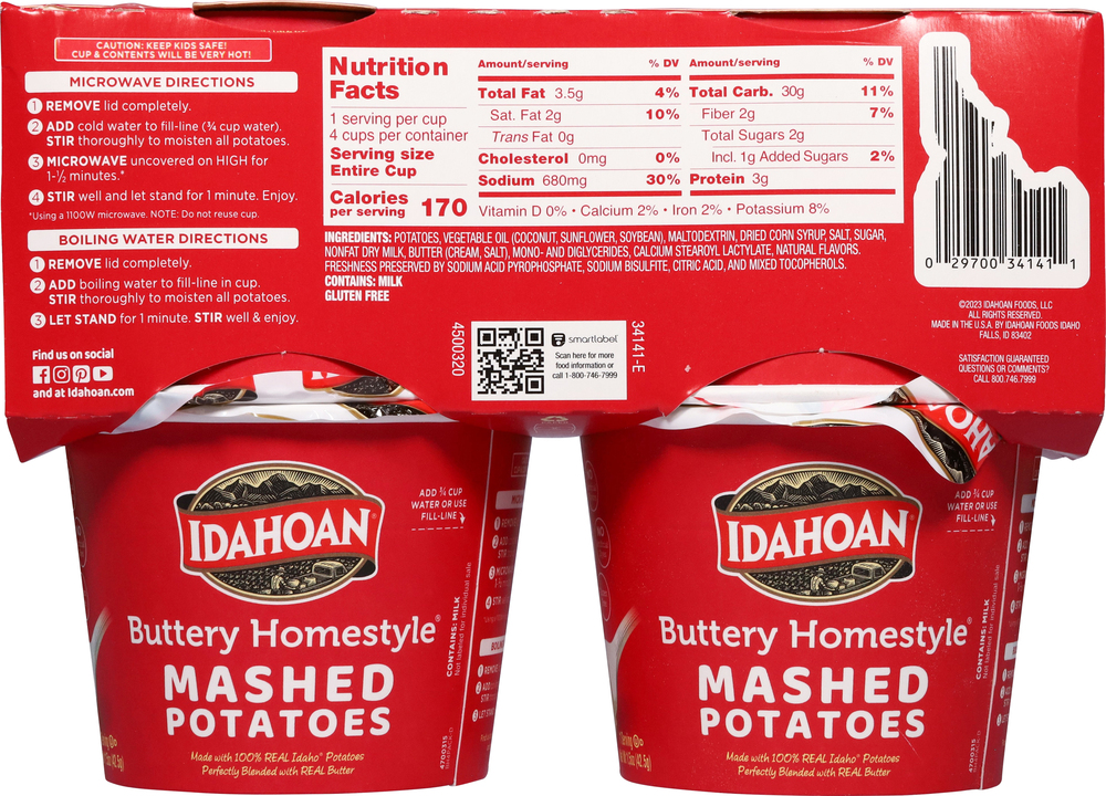 Idahoan microwavable buttery homestyle mashed potatoes hotsell