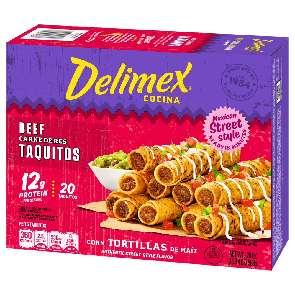 Delimex Taquitos, BeefFrontRightElevated