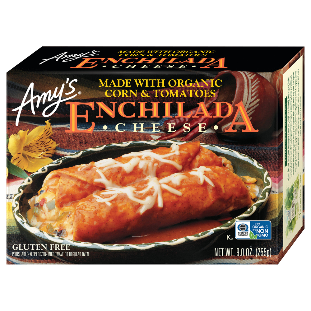 Amy Entrees Amy's Amy’s Frozen Entrées, Cheese Enchilada, Gluten free, 9 oz.-Front ...