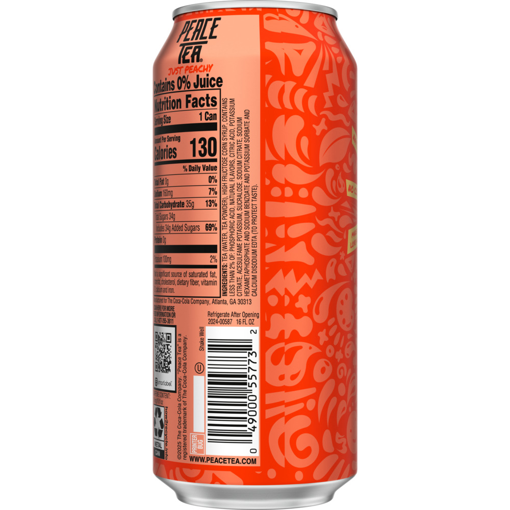 Peace Tea Peace Tea Just Peachy, Iced Tea With Natural Peach Flavor