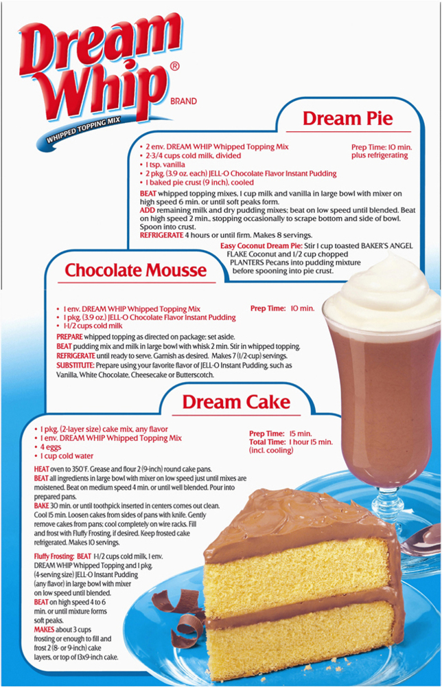 Cool Whip Whipped Topping MixPlanogramBack