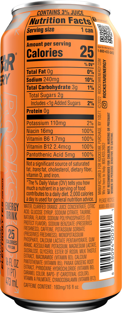 Rockstar Recovery Energy Drink, Orangeade-Planogram-Back Rockstar Recovery Energy Drink, Orangeade-Planogram-Back