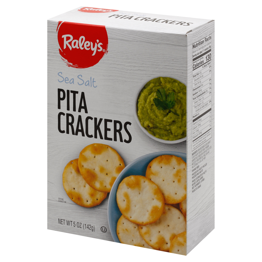 Sea Salt Raclets Raley's Sea Salt Pita Crackers-Front-Right-Elevated