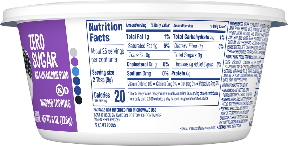 Cool Whip Ingredients Sugar Free