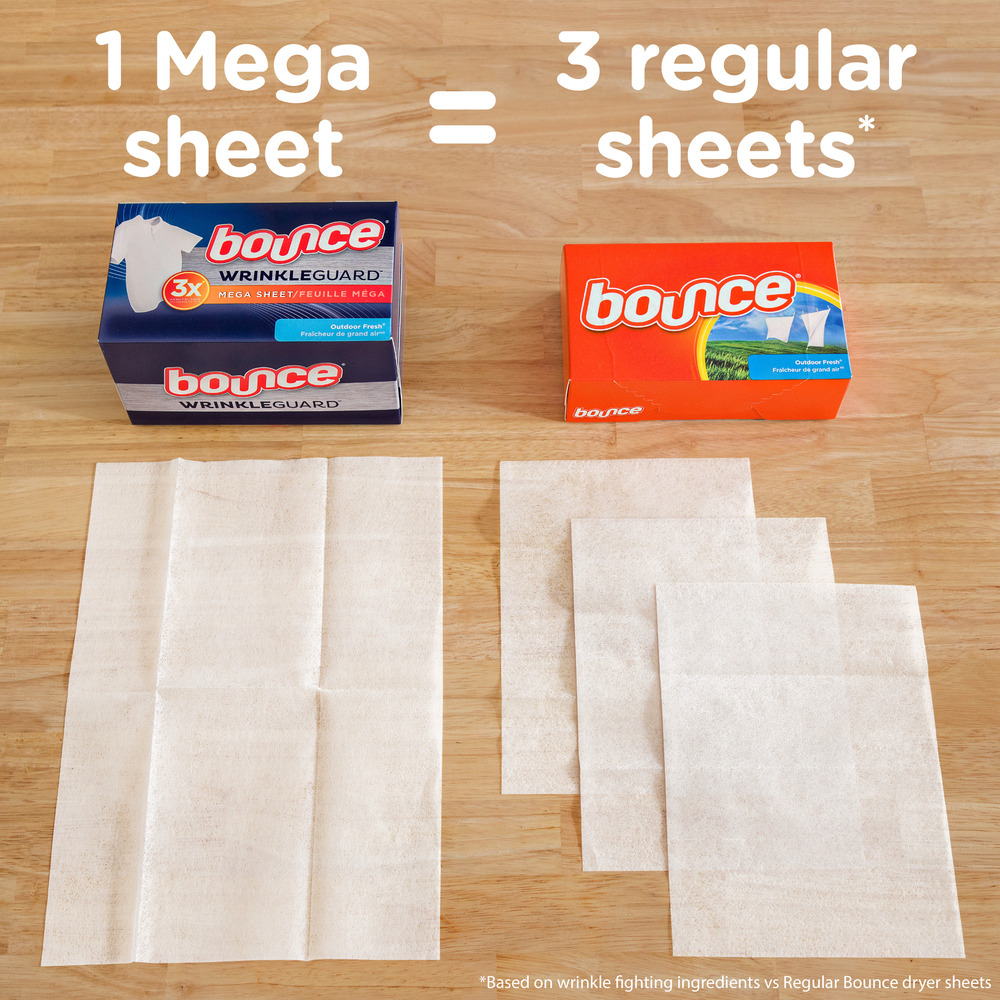 Bounce Wrinkle Guard Bounce Lasting Fresh Mega Dryer Sheets