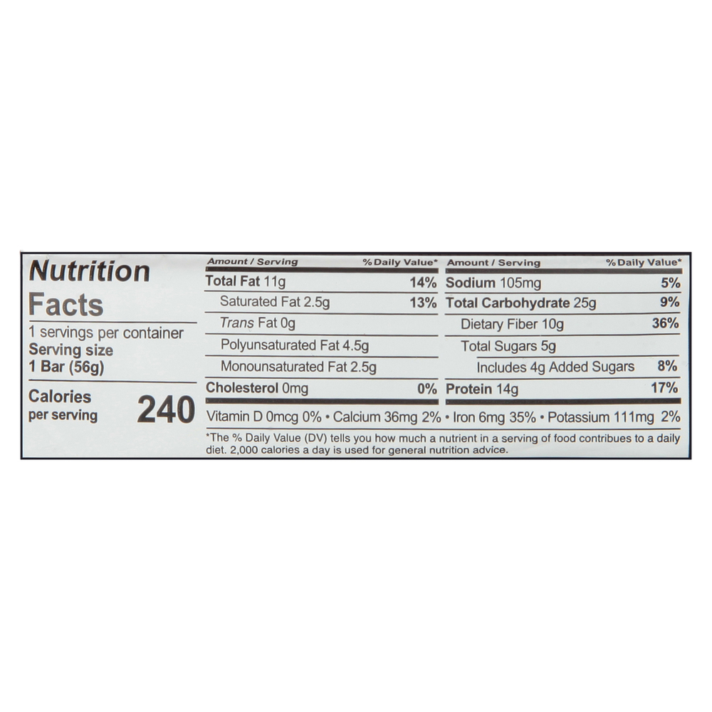 Aloha Protein Bars, Organic, Chocolate Chip Cookie DoughNutritionFacts