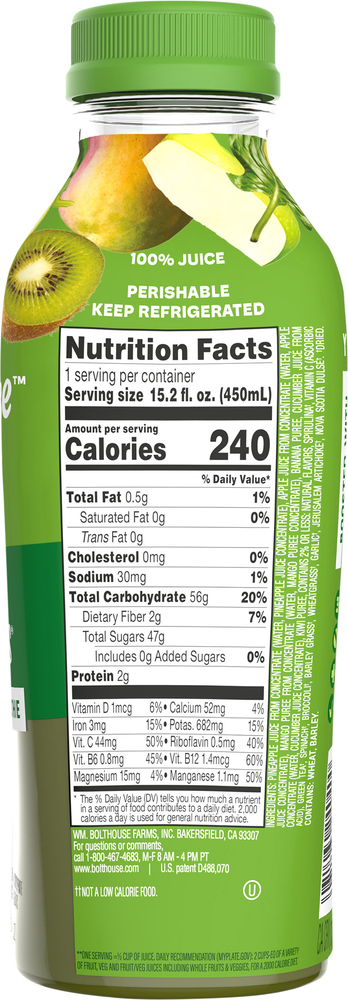 Bolthouse Farms 100 Juice Smoothie Green Goodness