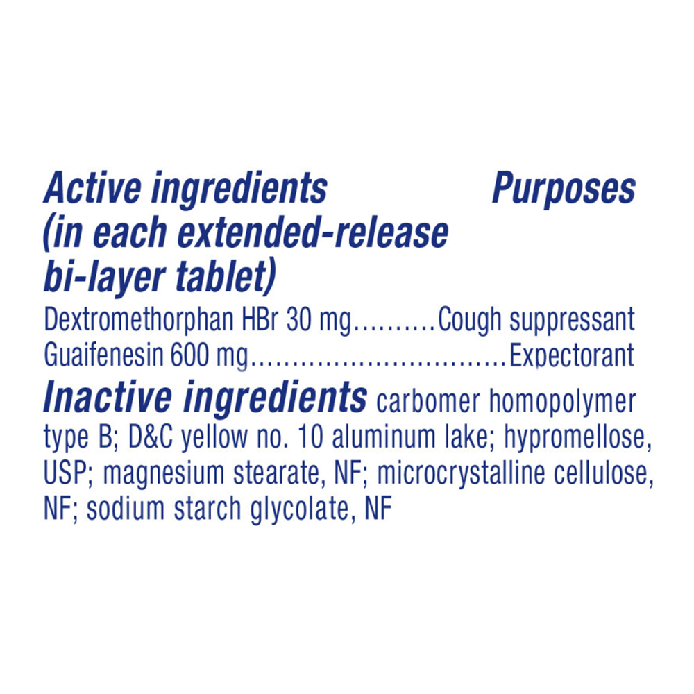 Mucinex DM Expectorant & Cough Suppressant, TabletsIngredients