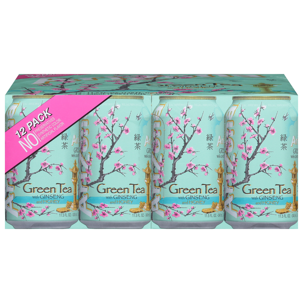 ARIZONA GREEN TEA アリゾナ グリーンティ 12本パック Arizona Green Tea with Ginseng and Honey, 11.5 fl oz, 12