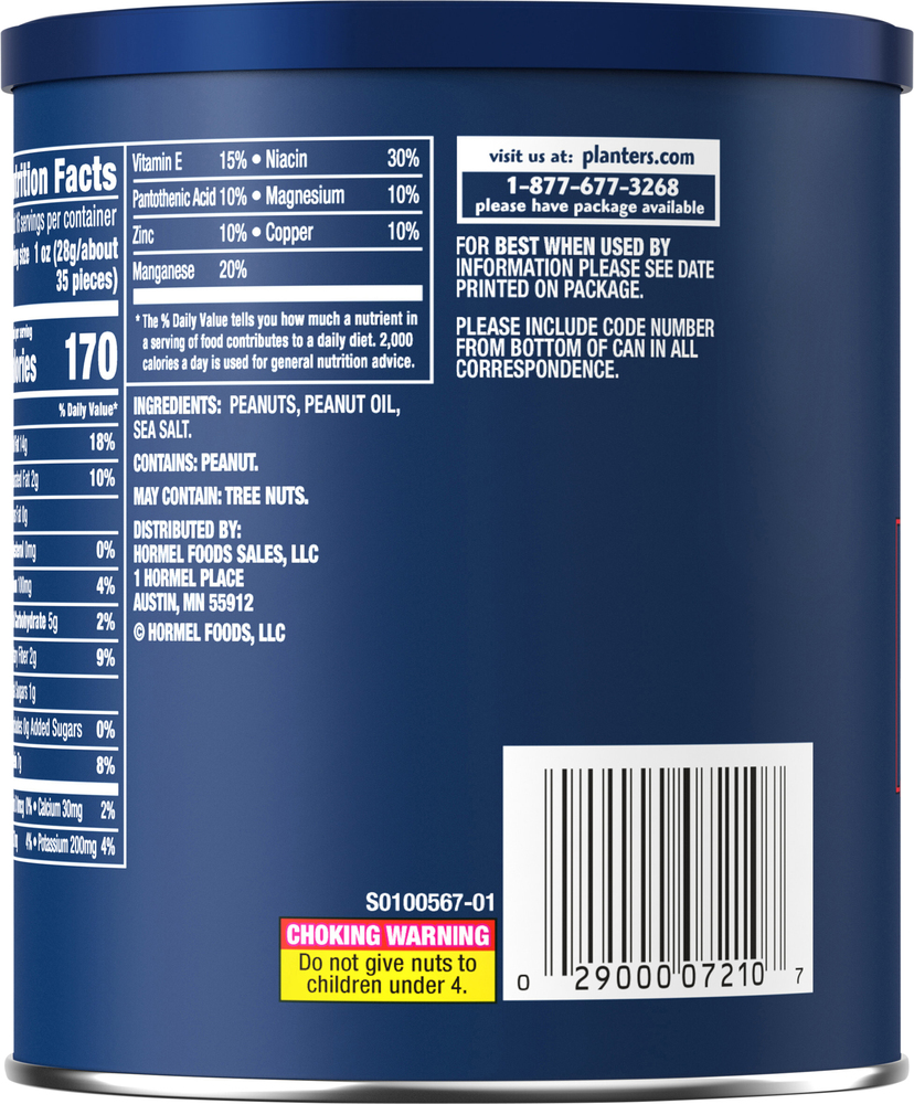 Planters Cocktail Peanuts, SaltedPlanogramBack