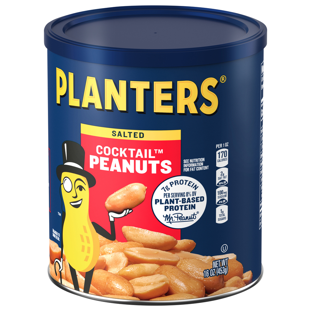 Planters Cocktail Peanuts, SaltedFrontRightElevated