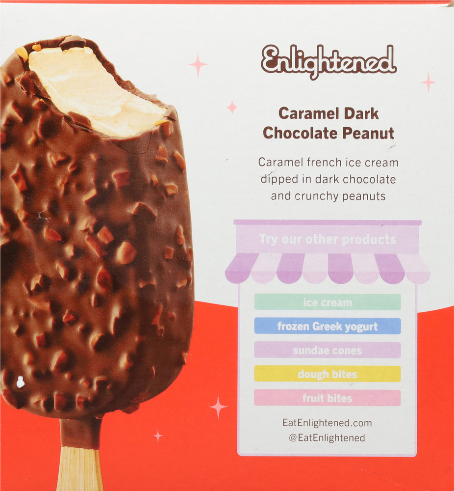 Enlightened Ice Cream Bars, Caramel Dark Chocolate Peanut, French