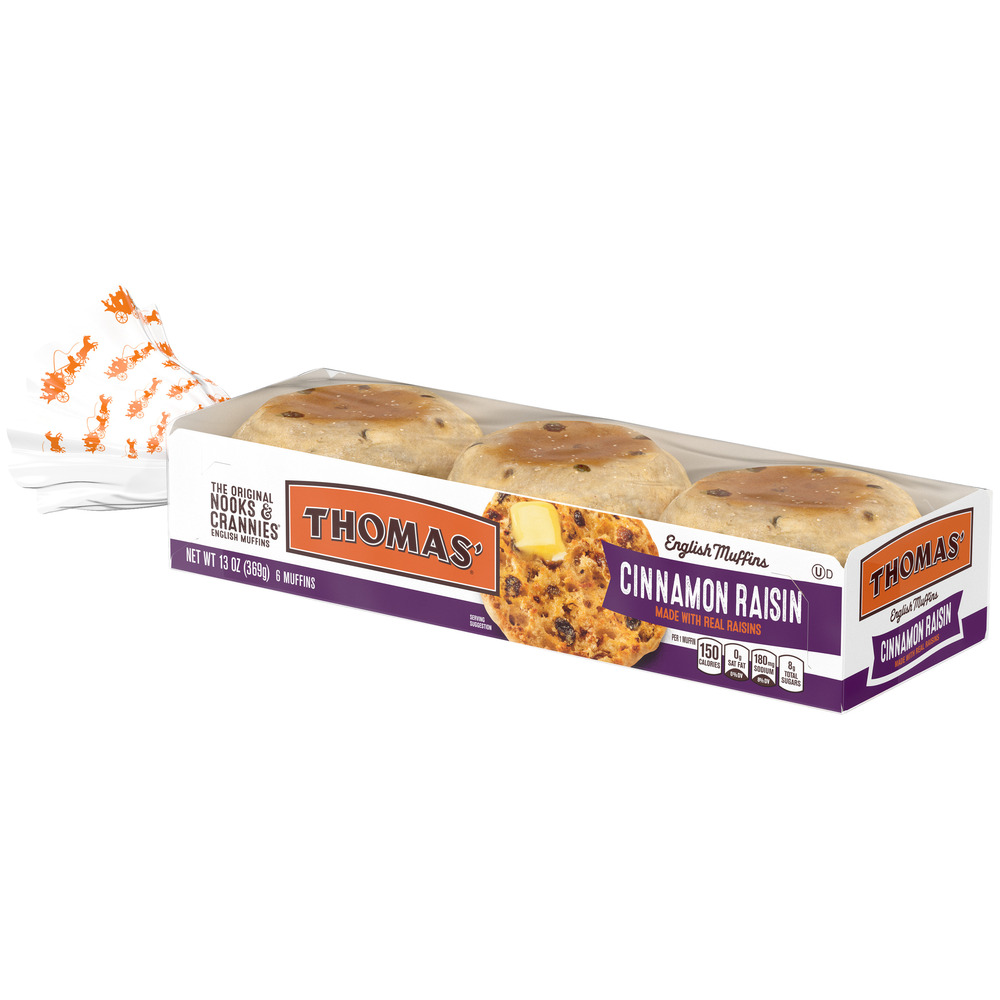 Thomas' Cinnamon Raisin English Muffin, 6 count, 13 ozFrontRightElevated
