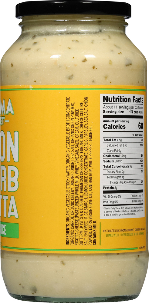 Sonoma Gourmet Lemon & Herb Ricotta Pasta Sauce